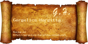 Gergelics Hargitta névjegykártya